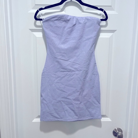 NWOT Naked Wardrobe Crocodile Collection Croc Embossed Strapless Mini Dress - Picture 4 of 8